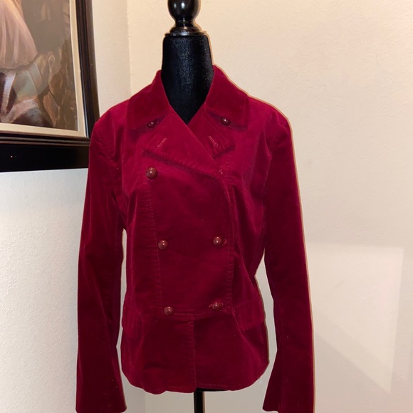 Talbots Women’s Red Suede Peacoat - Picture 2 of 6
